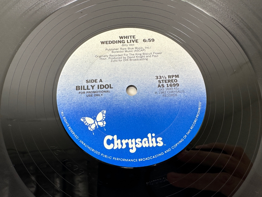 Billy Idol - White Wedding Live AS 1699 Chrysalis Single 12' Vinyl Record 1982 Promo Copy [Photo 4]