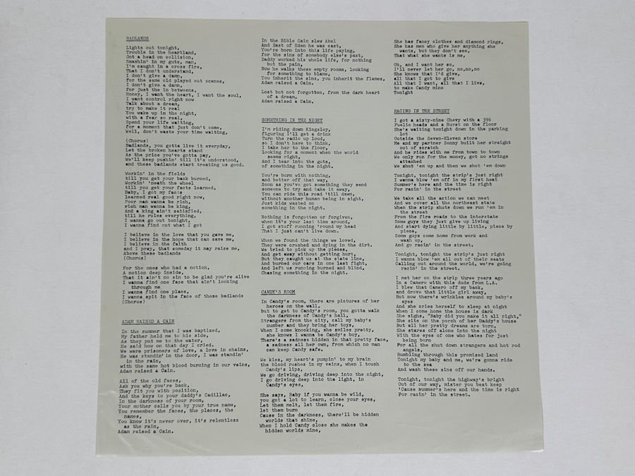 Bruce Springsteen - Darkness On The Edge Of Town JC 35318 Columbia Records Vinyl Record 1978 [Photo 4]