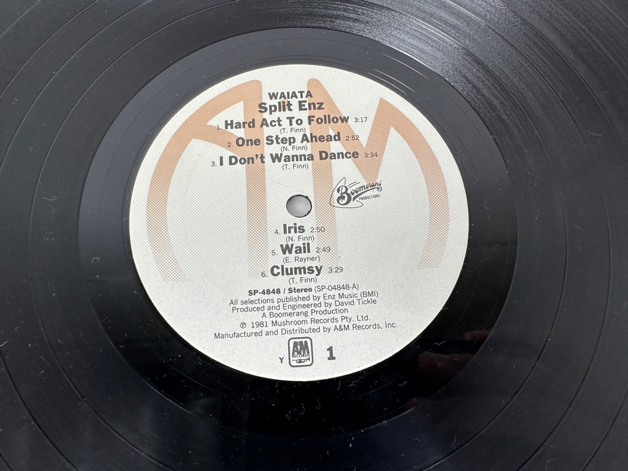 Split Enz - Waiata SP-4848 A&M Records Vinyl Record 1981 Promo Copy [Photo 5]