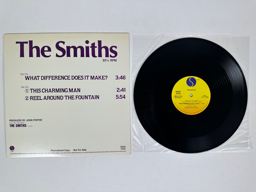 The Smiths - Selections From The Smiths - What Difference Does It Make? / This Charming Man / Reel Around The Fountain PRO-A-2136 Sire Records Vinyl Record 1984 Promo Copy [Photo 1]