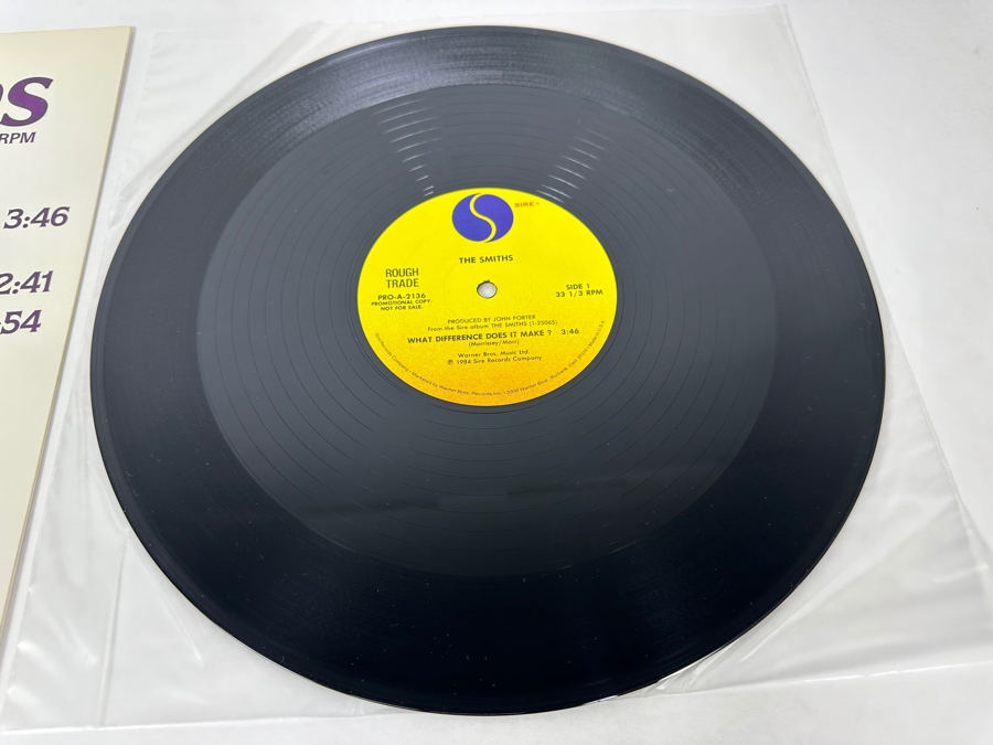 The Smiths - Selections From The Smiths - What Difference Does It Make? / This Charming Man / Reel Around The Fountain PRO-A-2136 Sire Records Vinyl Record 1984 Promo Copy [Photo 4]