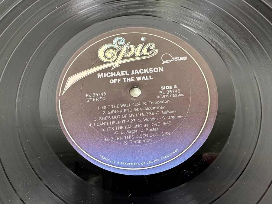 Michael Jackson - Off The Wall FE 35745 Epic Records Vinyl Record 1979 Promo  Copy