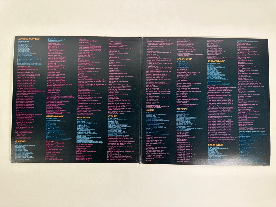 Michael Jackson - Off The Wall FE 35745 Epic Records Vinyl Record 1979 Promo Copy [Photo 6]