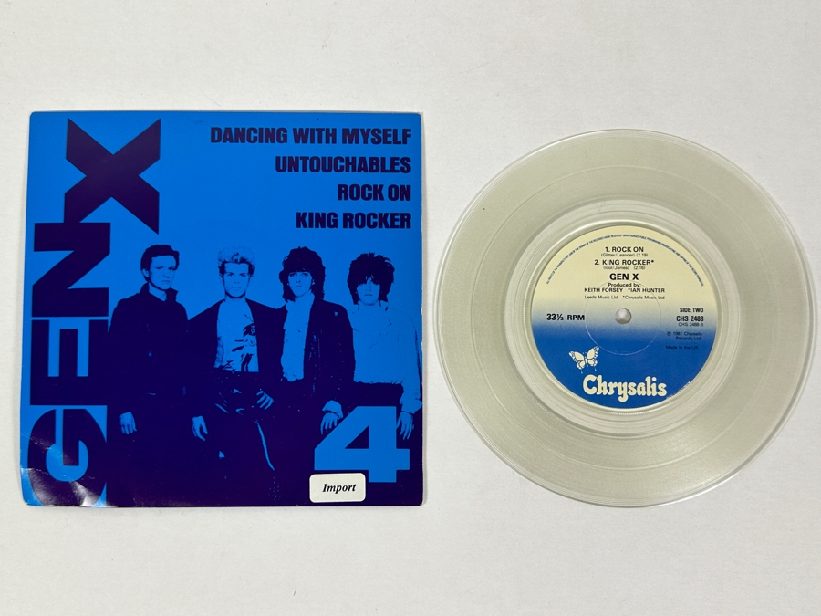 Gen X (Billy Idol) - 4 Rock On CHS 2488 Chrysalis Records 7' 33 RPM Vinyl Record 1981 Clear UK Import [Photo 1]