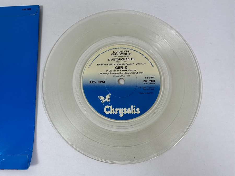 Gen X (Billy Idol) - 4 Rock On CHS 2488 Chrysalis Records 7' 33 RPM Vinyl Record 1981 Clear UK Import [Photo 6]