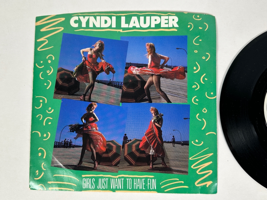 Cyndi Lauper - Girls Just Want To Have Fun 37-04120 Portrait 45 RPM Vinyl Record 1983 Promo Copy [Photo 2]