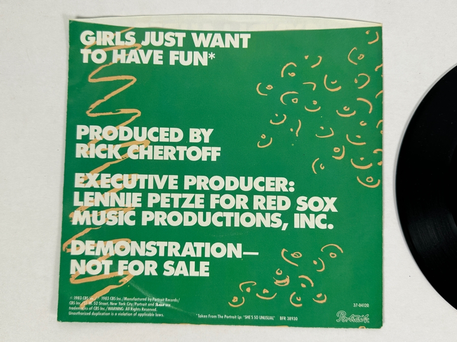 Cyndi Lauper - Girls Just Want To Have Fun 37-04120 Portrait 45 RPM Vinyl Record 1983 Promo Copy [Photo 3]