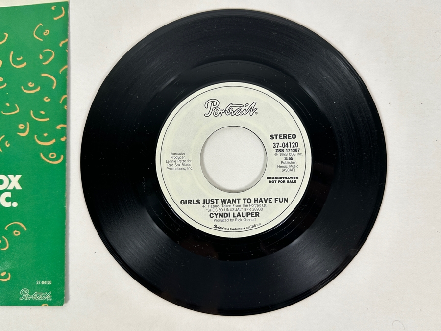 Cyndi Lauper - Girls Just Want To Have Fun 37-04120 Portrait 45 RPM Vinyl Record 1983 Promo Copy [Photo 4]
