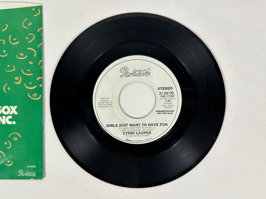 Cyndi Lauper - Girls Just Want To Have Fun 37-04120 Portrait 45 RPM Vinyl Record 1983 Promo Copy [Photo 5]