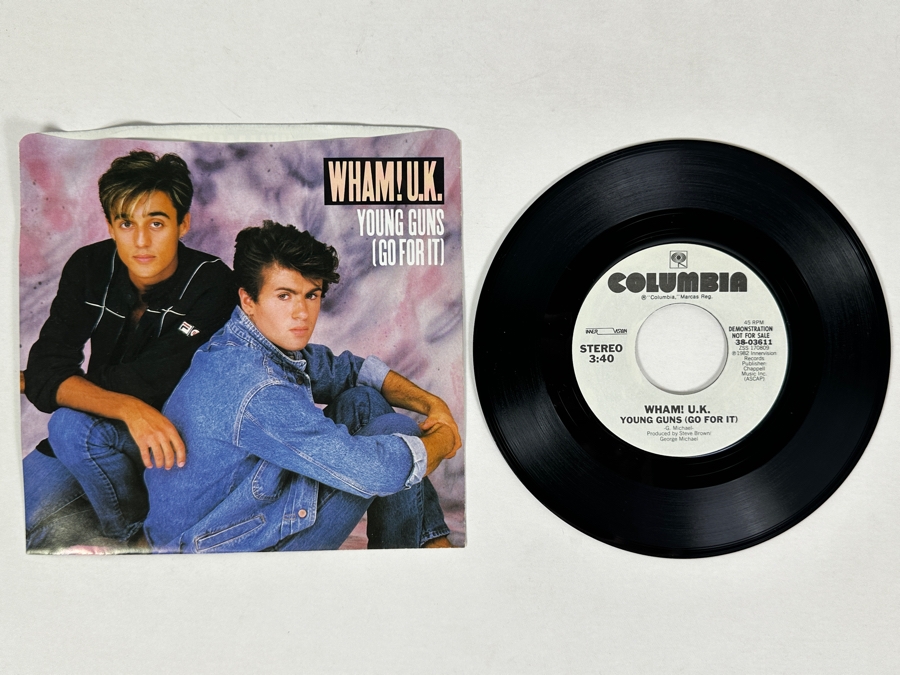 Wham! U.K. - Young Guns (Go For It) 38-03611 Columbia Records 45 RPM Vinyl Record Promo Copy [Photo 1]