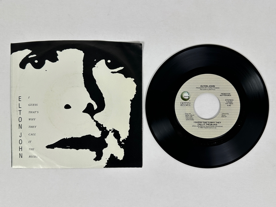 Elton John - I Guess That's Why They Call It The Blues 7-29460 Geffen Records 45 RPM Vinyl Record Promo Copy [Photo 1]