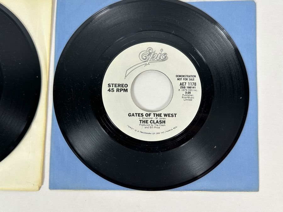 The Clash - Hitsville U.K. 19-51013 1980 / Gates Of The West AE7 1178 1979 Epic Records 45 RPM Vinyl Records Promo Copies [Photo 3]