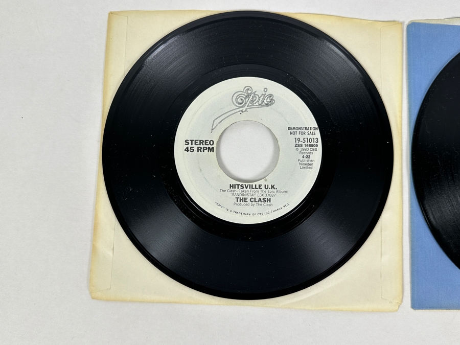 The Clash - Hitsville U.K. 19-51013 1980 / Gates Of The West AE7 1178 1979 Epic Records 45 RPM Vinyl Records Promo Copies [Photo 2]