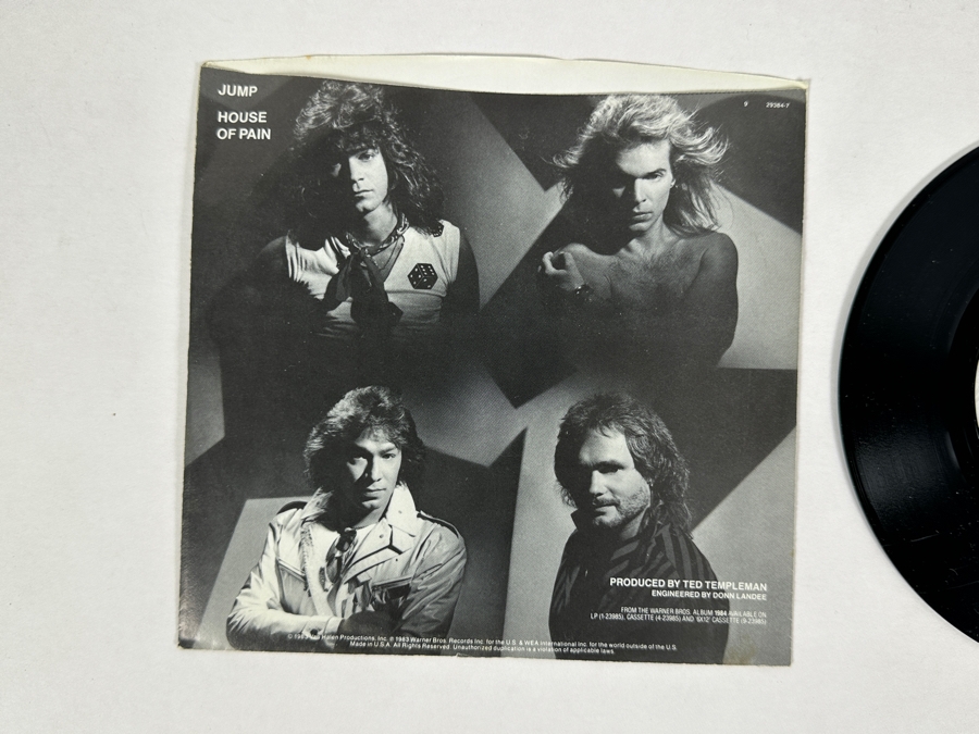Van Halen - Jump 7-29384 Warner Bros Records 45 RPM Vinyl Record 1983 Promo Copy [Photo 3]