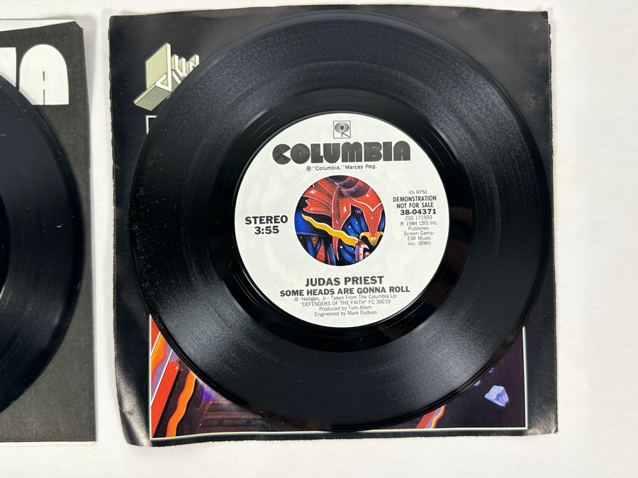 Judas Priest - Love Bites 38-04436 / Some Heads Are Gonna Roll 38-04371 Columbia Records 45 RPM Vinyl Records Promo Copies [Photo 2]