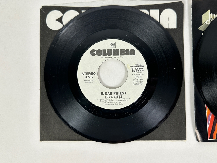 Judas Priest - Love Bites 38-04436 / Some Heads Are Gonna Roll 38-04371 Columbia Records 45 RPM Vinyl Records Promo Copies [Photo 5]