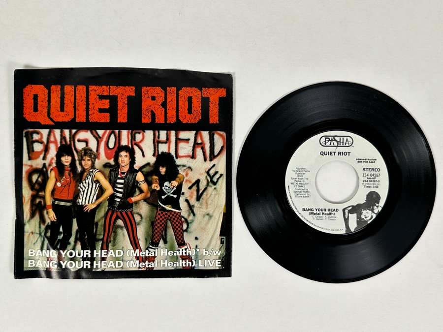 Quiet Riot - Bang Your Head (Mental Health) ZS4 04267 Pasha Records 45 RPM Vinyl Record 1983 Promo Copy [Photo 1]