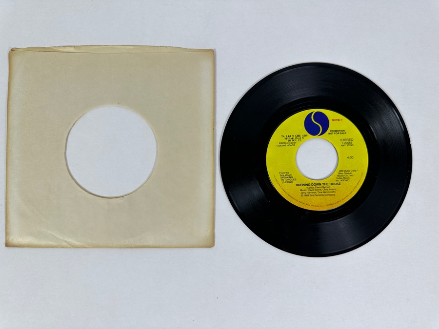 Talking Heads - Burning Down The House 7-29565 Sire Records 45 RPM Vinyl Record 1983 Promo Copy
