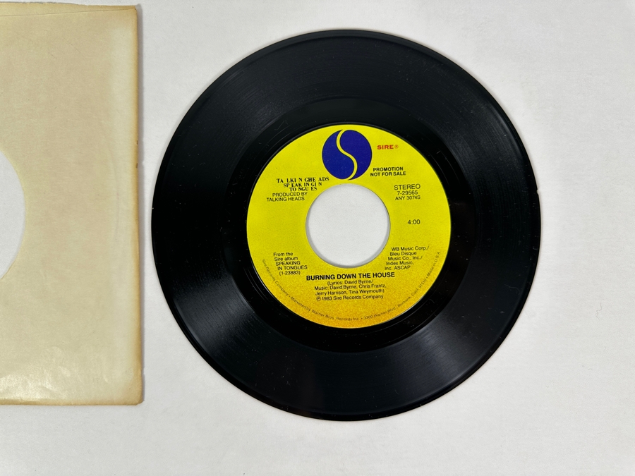 Talking Heads - Burning Down The House 7-29565 Sire Records 45 RPM Vinyl Record 1983 Promo Copy [Photo 2]