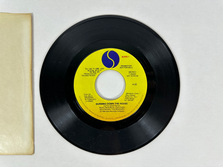 Talking Heads - Burning Down The House 7-29565 Sire Records 45 RPM Vinyl Record 1983 Promo Copy [Photo 3]
