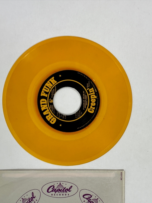 Grand Funk - We're An American Band 3660 Capital Records 45 RPM Vinyl Record 1973 Yellow [Photo 3]