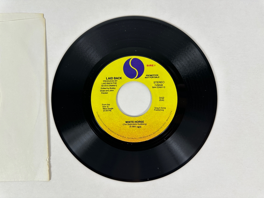 Laid Back - White Horse 7-29346 Sire Records 45 RPM Vinyl Record 1983 Promo Copy [Photo 2]