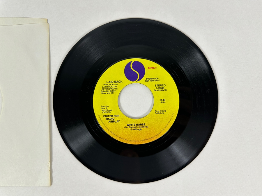 Laid Back - White Horse 7-29346 Sire Records 45 RPM Vinyl Record 1983 Promo Copy [Photo 3]