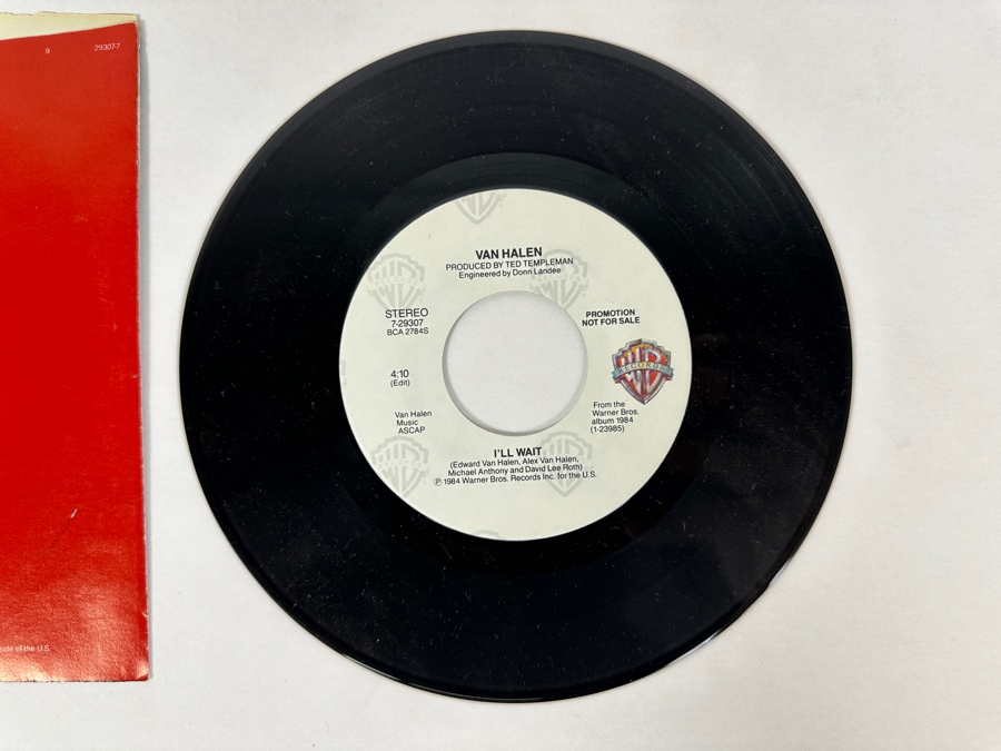 Van Halen - I'll Wait 7-29307 Warner Bros Records 45 RPM Vinyl Record 1984 Promo Copy [Photo 4]