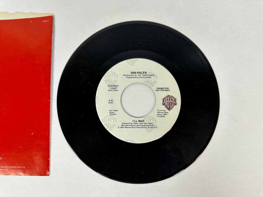 Van Halen - I'll Wait 7-29307 Warner Bros Records 45 RPM Vinyl Record 1984 Promo Copy [Photo 5]