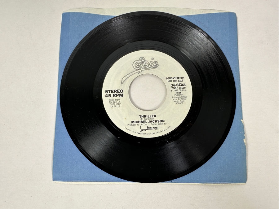 Michael Jackson - Thriller 34-04364 Epic Records 45 RPM Vinyl Record Promo Copy [Photo 3]