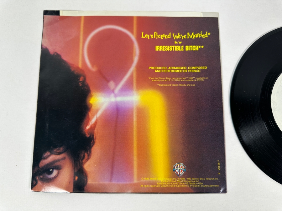 Prince - Let's Pretend We're Married 7-29548 Warner Bros Records 45 RPM Vinyl Record Promo Copy [Photo 3]