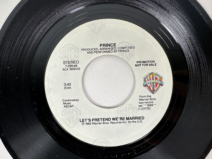 Prince - Let's Pretend We're Married 7-29548 Warner Bros Records 45 RPM Vinyl Record Promo Copy [Photo 5]