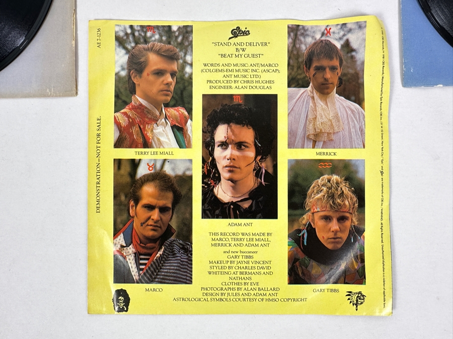 Adam And The Ants Goody Two Shoes, Stand & Deliver, Puss 'N Boots 45 RPM Promo Copies [Photo 3]