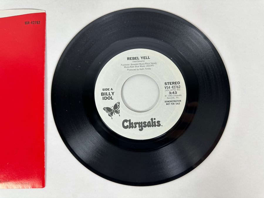 Billy Idol - Rebel Yell VS4 42762 Chrysalis Records 45 RPM Vinyl Record 1983 Promo Copy [Photo 4]