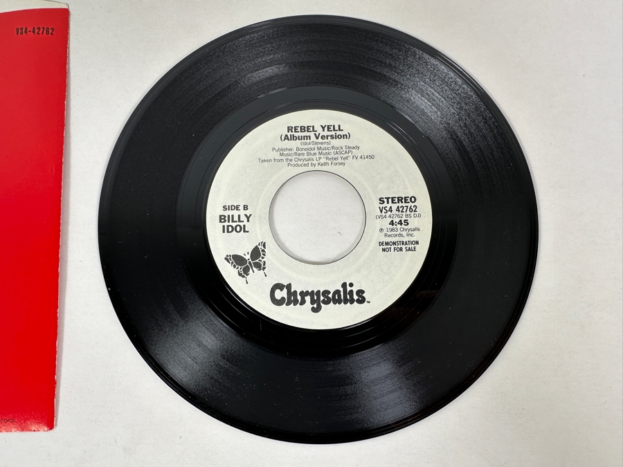 Billy Idol - Rebel Yell VS4 42762 Chrysalis Records 45 RPM Vinyl Record 1983 Promo Copy [Photo 6]
