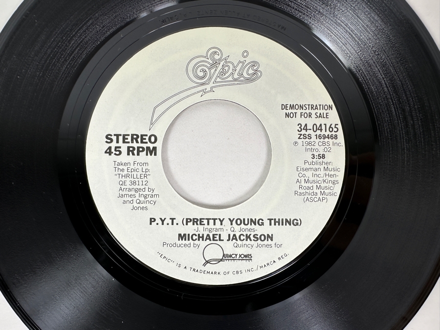 Michael Jackson - P.Y.T. (Pretty Young Thing) 34-04165 Epic Records 45 RPM Vinyl Record 1982 Promo Copy [Photo 5]