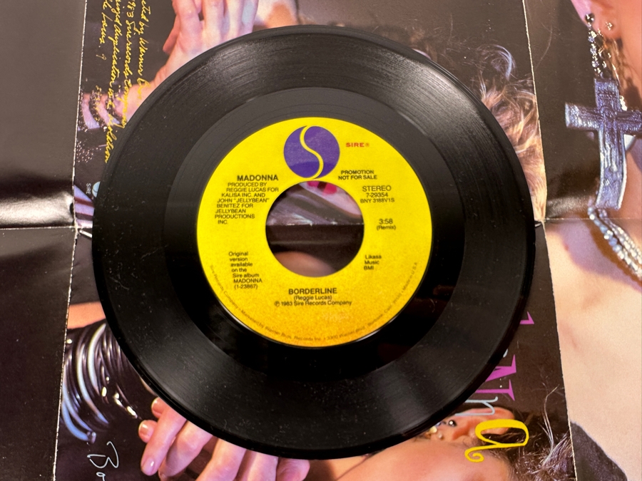 Madonna - Borderline 7-29354 Sire Records 45 RPM Vinyl Record Promo Copy With Poster [Photo 2]