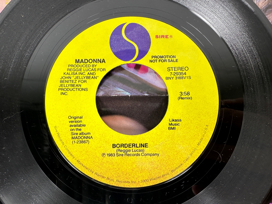 Madonna - Borderline 7-29354 Sire Records 45 RPM Vinyl Record Promo Copy With Poster [Photo 3]