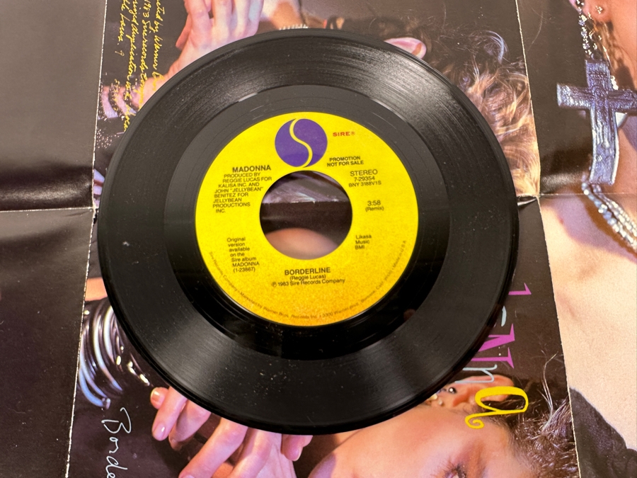 Madonna - Borderline 7-29354 Sire Records 45 RPM Vinyl Record Promo Copy With Poster [Photo 4]