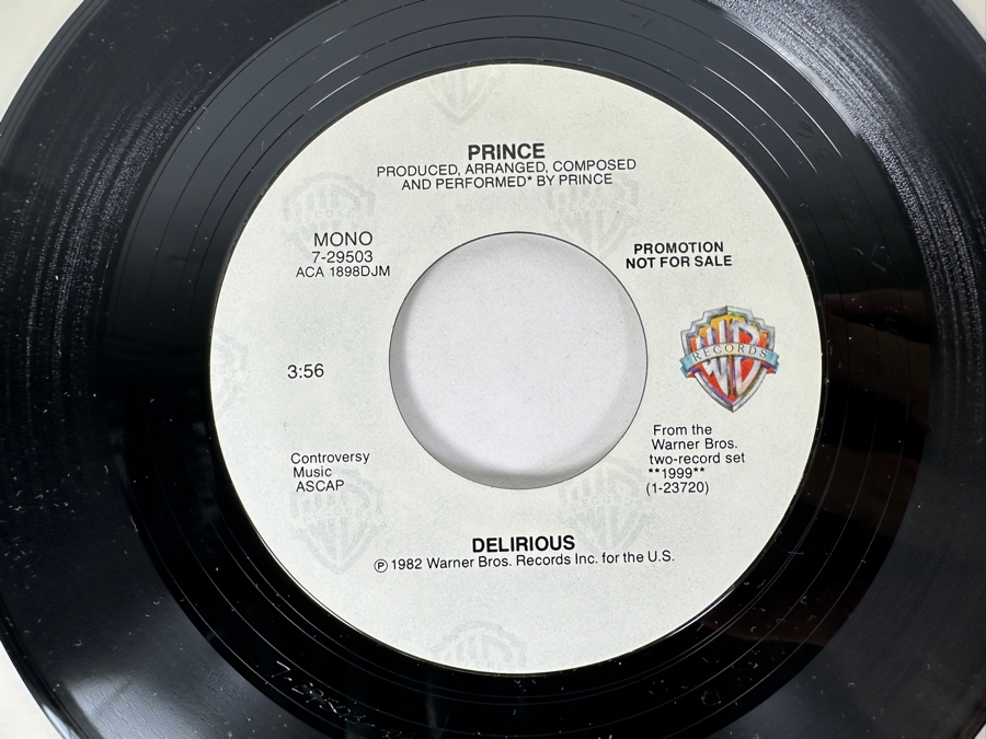 Prince - Delirious 7-29503 Warner Bros Record 45 RPM Vinyl Record 1982 Promo Copy [Photo 2]