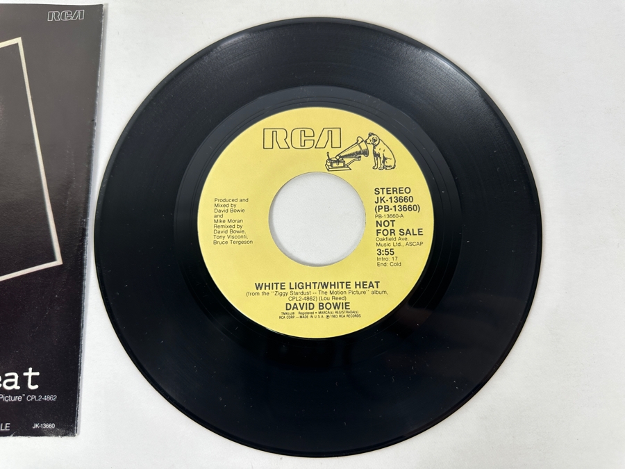 David Bowie - White Light / White Heat JK-13660 RCA Records 45 RPM Vinyl Record 1983 Promo Copy [Photo 7]
