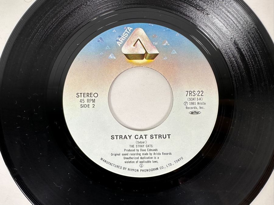 The Stray Cats - Stray Cat Strut Down Town (Cross That Bridge) 7RS-22 Arista 45 RPM Vinyl Record 1981 Japan Import [Photo 6]