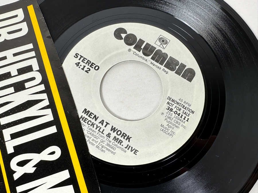 Six Vintage 1980s 45 RPM Vinyl Records: Men At Work, Wang Chung & The Tom Tom Club (5 Promo Copies) [Photo 8]