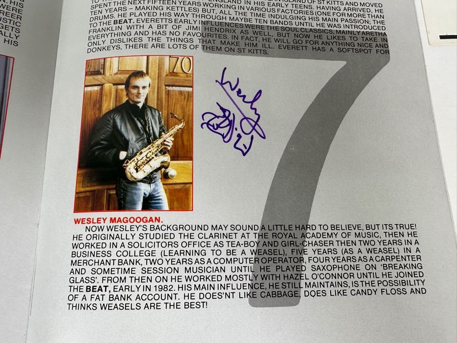 Band Member Hand Signed (4th Band Member Signed Another Page) The English Beat Special Beat Service Official Concert Tour Program 8.25 X 12 [Photo 9]