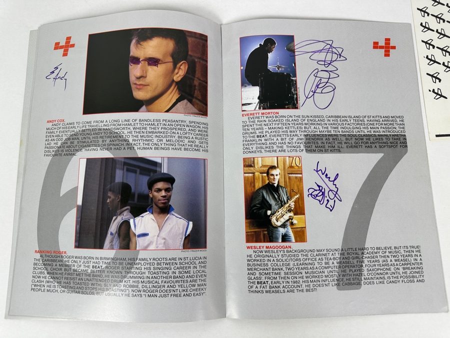 Band Member Hand Signed (4th Band Member Signed Another Page) The English Beat Special Beat Service Official Concert Tour Program 8.25 X 12 [Photo 6]