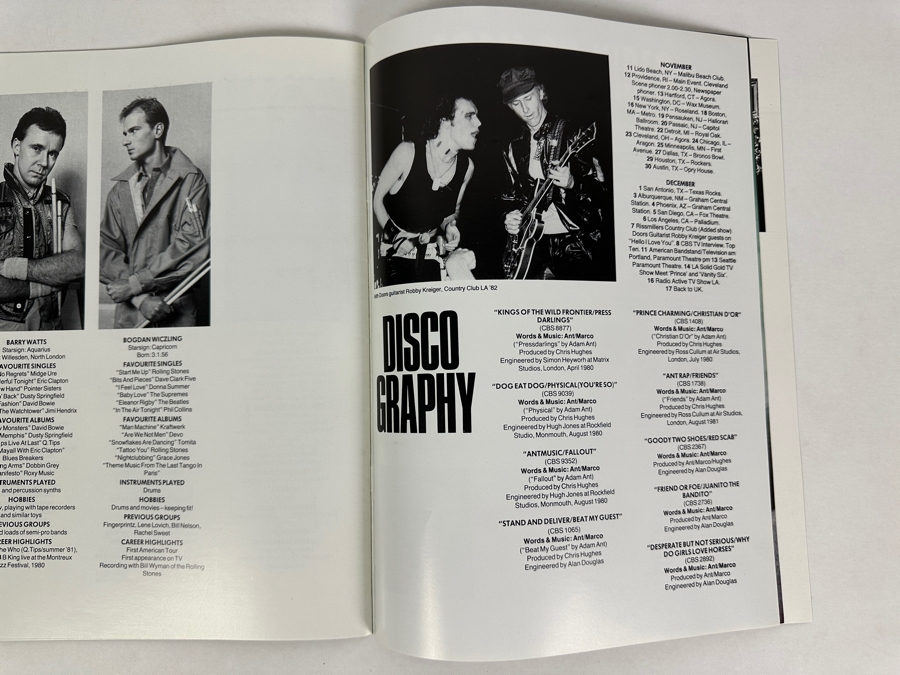 Adam Ant Official Concert Tour Program 1982 9.75 X 13 [Photo 5]