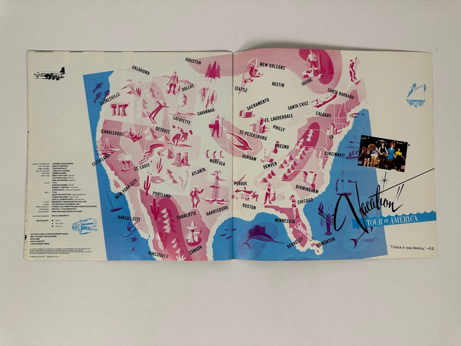 The Go Go's Vacation Tour Of America Official Concert Tour Program 1982 12 X 12 [Photo 8]