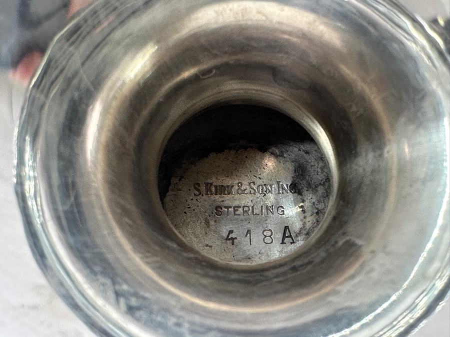 Just Added - Vintage S. Kirk & Son Inc Sterling Silver Repousse Compote Footed Dish 7.25W X 3.25H 278.8g [Photo 14]