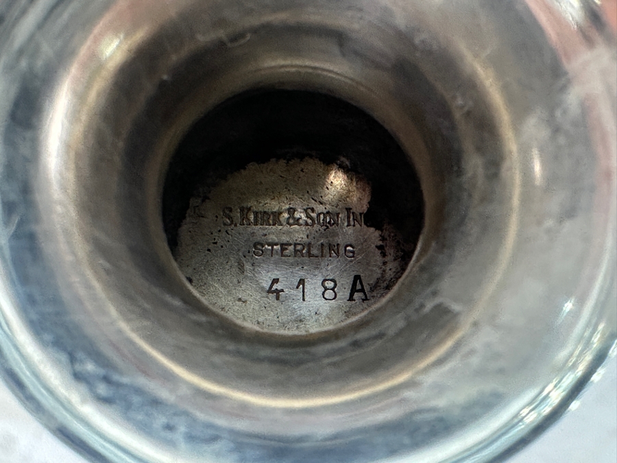 Just Added - Vintage S. Kirk & Son Inc Sterling Silver Repousse Compote Footed Dish 7.25W X 3.25H 278.8g [Photo 13]