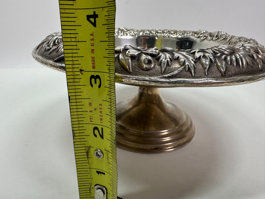 Just Added - Vintage S. Kirk & Son Inc Sterling Silver Repousse Compote Footed Dish 7.25W X 3.25H 278.8g [Photo 18]